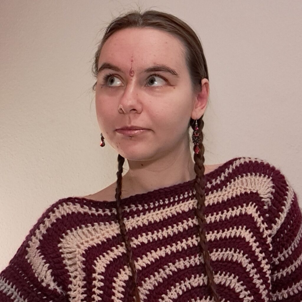 gehäkelter Pullover Spirale crochet