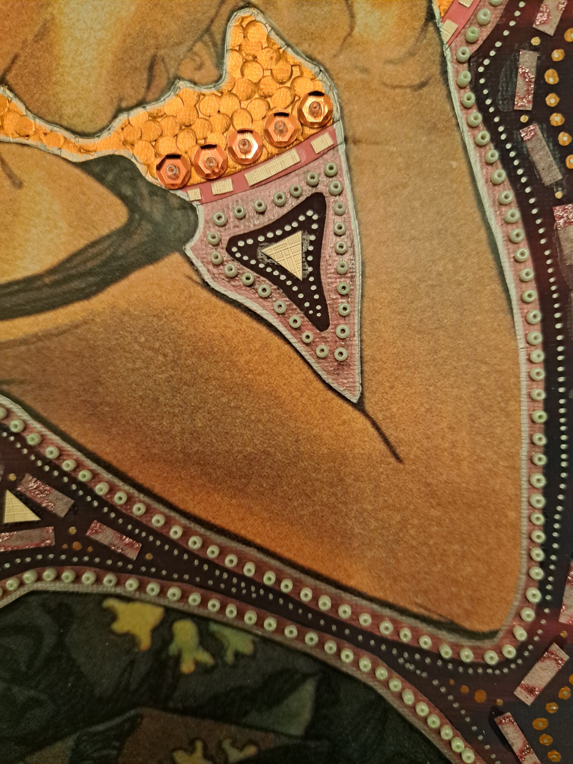 Mucha Abendstern Jugenstil Collage Papierkunst