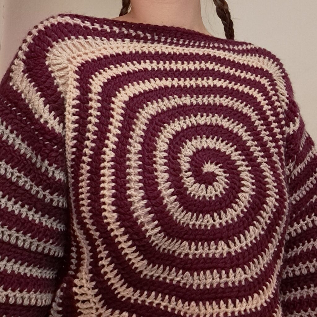 Gehäkelter Pullover Spirale Whimsical Hippie