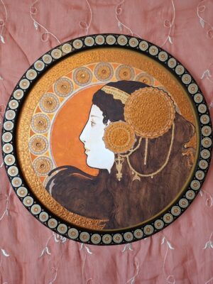 Kunstwerk mixed media majblume art nouveau greek mythology