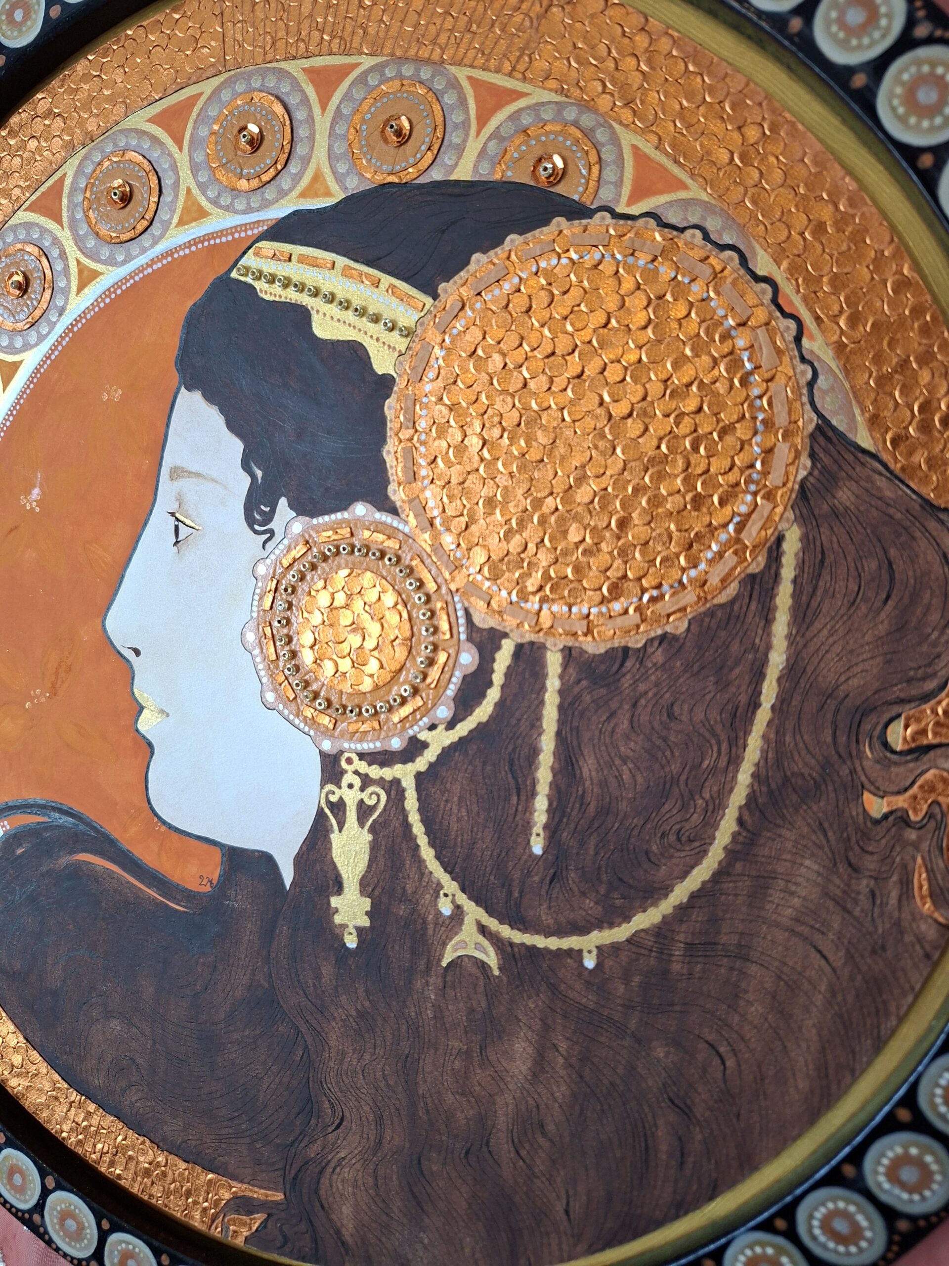Hera Kunstwerk mixed media majblume art nouveau greek mythology