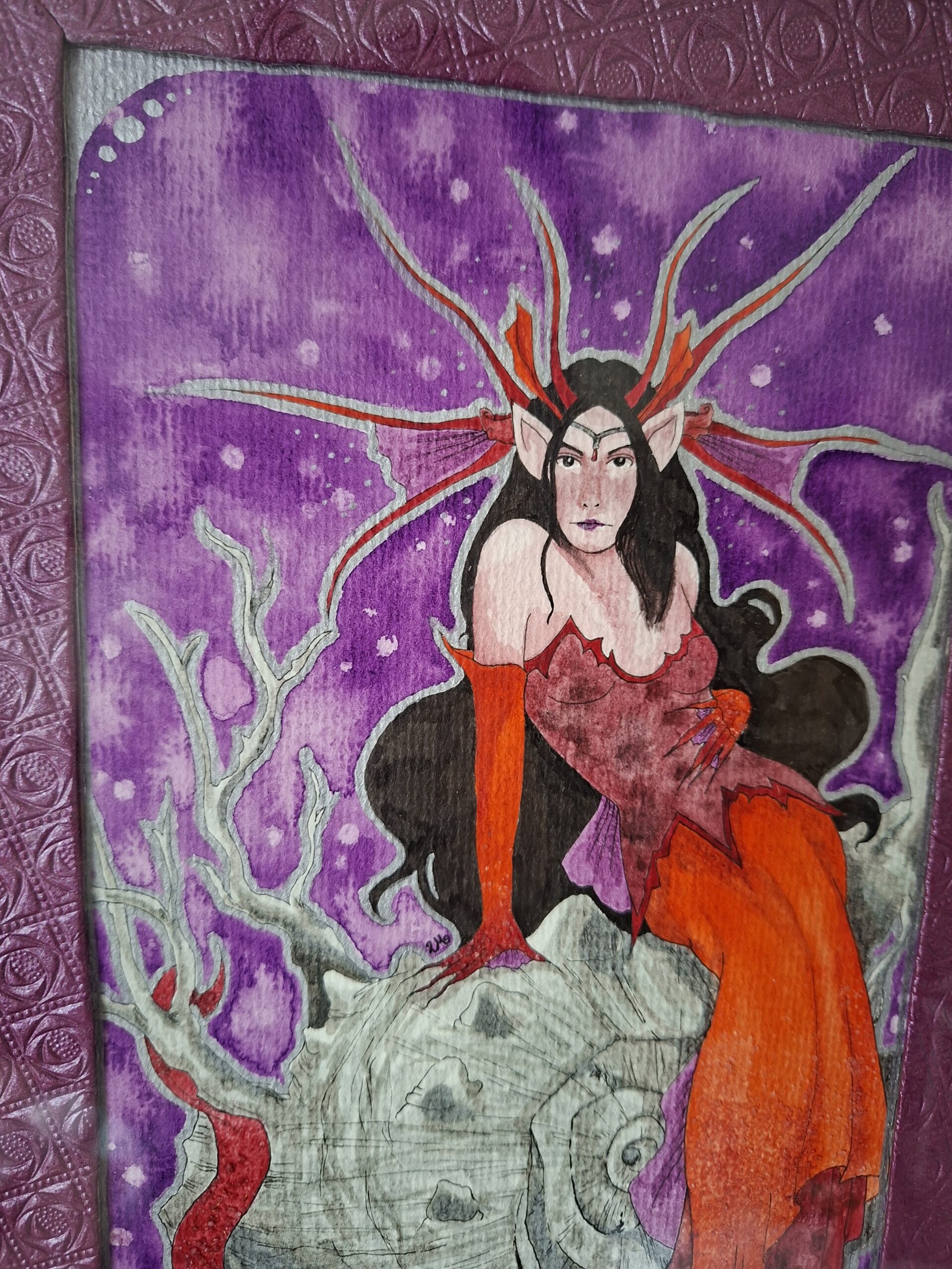 Salzprinzessin Fantasy Art watercolour aquarell original kunstwerk majblume