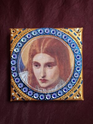 Paperart Collage mixed media original pre-raphaelite